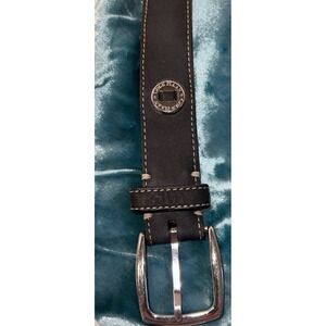 Men's Cole Haan Black Cut Edge Suede Leather Dress Belt size 44
